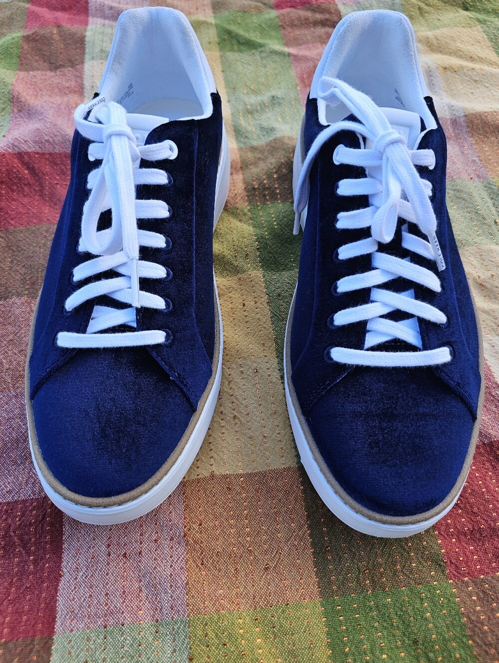 Cole Haan Women's Navy Blue Velvet Platform Sneakers Lace Up Casual Shoes Size 9